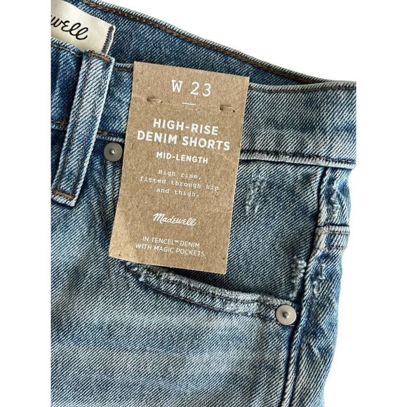 MADEWELL NWT High-Rise Mid-Length Denim Shorts size 23 - Picture 10 of 14